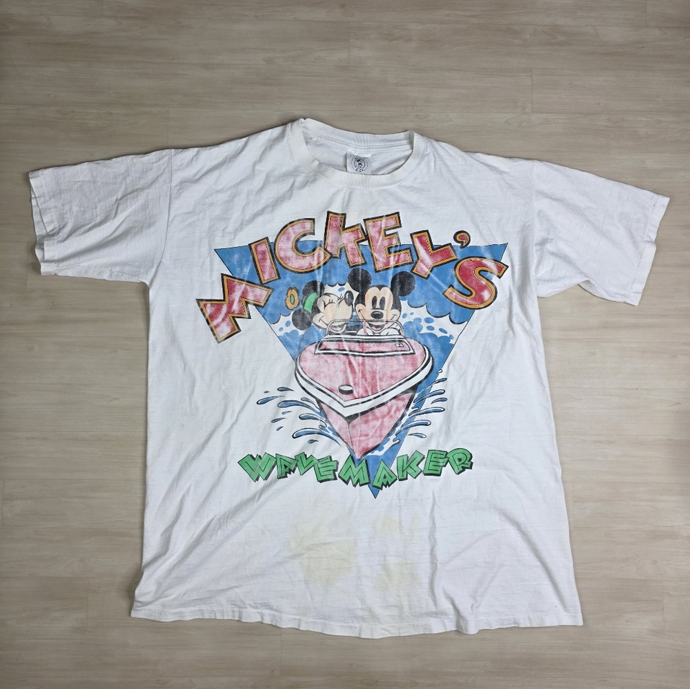 Vtg Mickey Mouse Walt Disney World Shirt 80s Rare Wavemaker Single Stitched Xxl